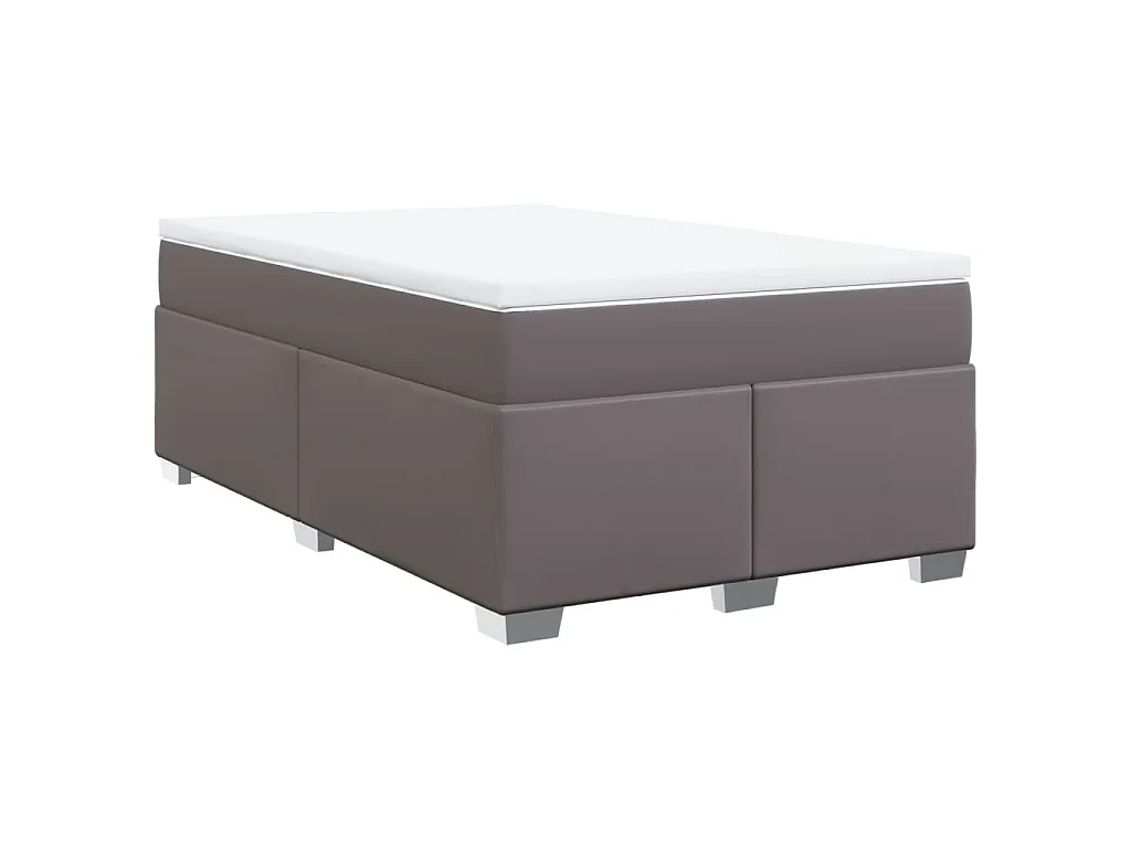 Giroletto a Molle con Materasso Grigio 120x200 cm in Similpelle
