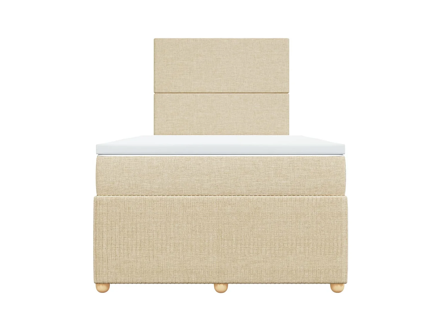 Sommier à lattes de lit avec matelas crème 120x190 cm tissu