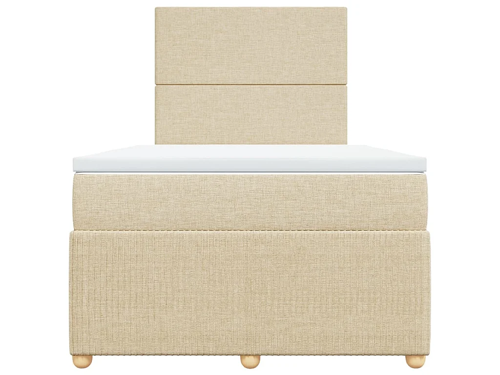 Boxspringbett mit Matratze Creme 120x190 cm Stoff