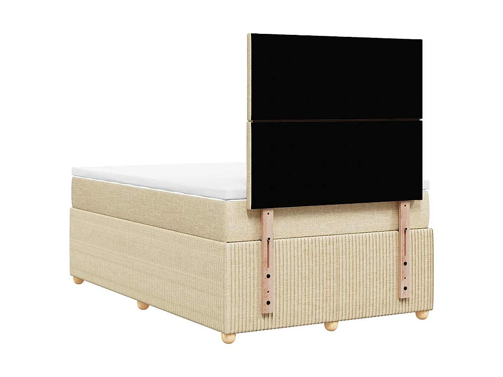 Boxspringbett mit Matratze Creme 120x190 cm Stoff