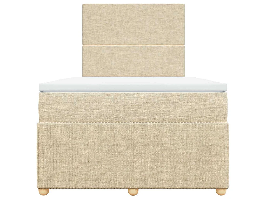 Boxspring met matras stof crèmekleurig 120x190 cm