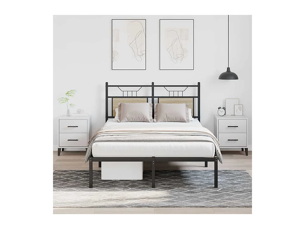 Cadre de lit sans matelas chêne sonoma 120x190 cm