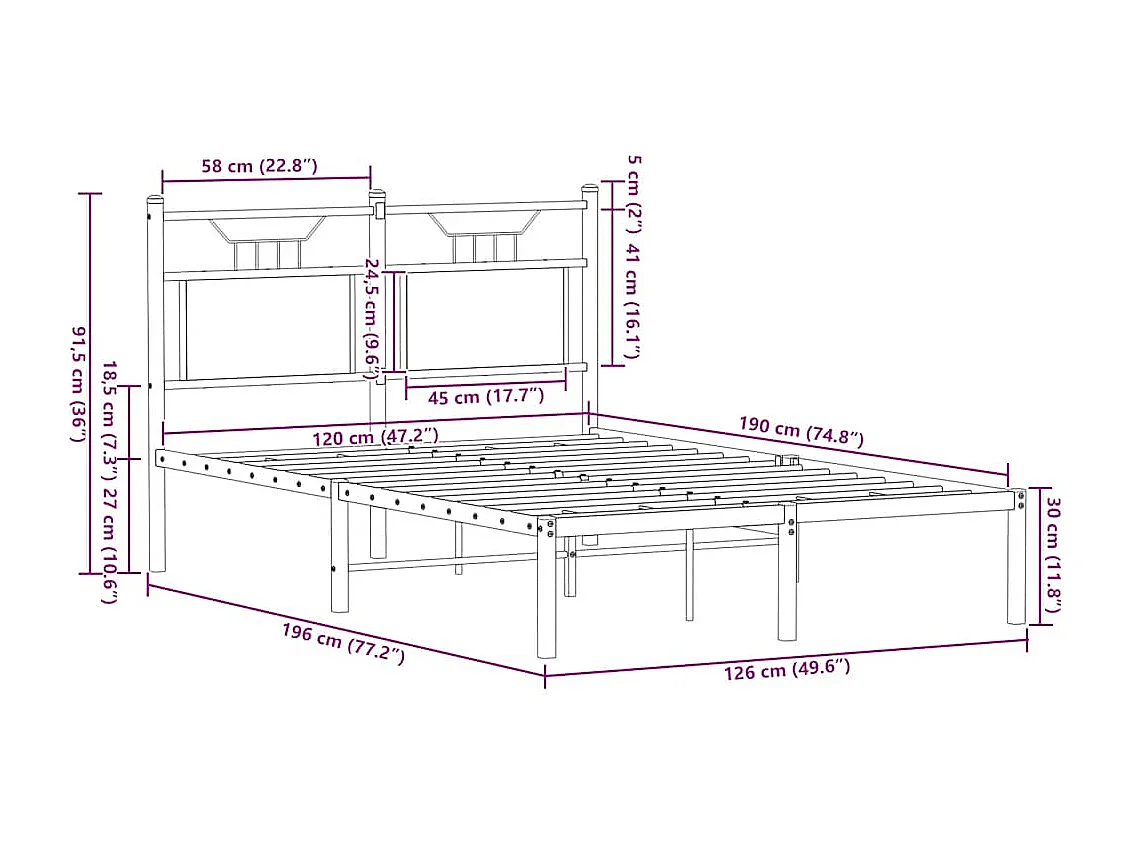 Bedframe zonder matras hout sonoma eikenkleurig 120x190 cm