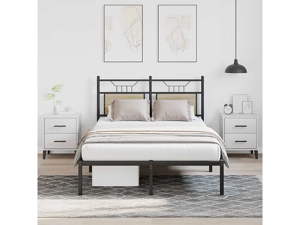Cadre de lit sans matelas chêne sonoma 120x190 cm