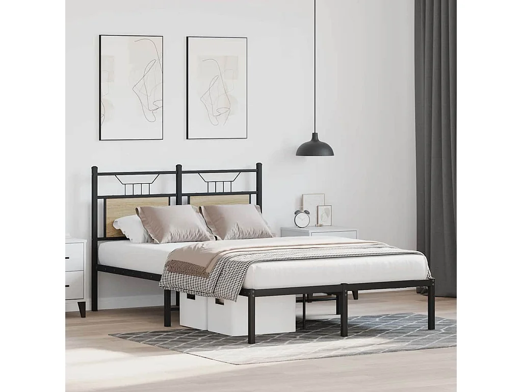 Cadre de lit sans matelas chêne sonoma 120x190 cm