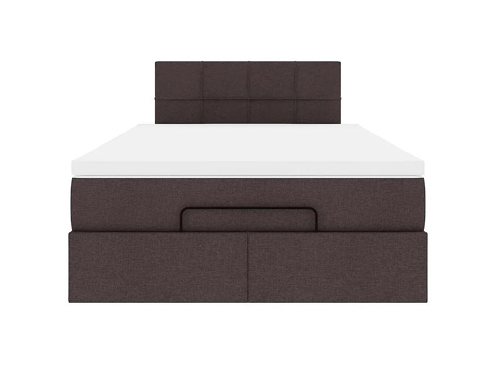 Ottoman bed met matras en LED's 120x190 cm stof donkerbruin