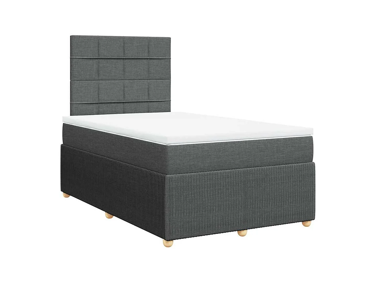 Boxspringbett mit Matratze Dunkelgrau 120x190 cm Stoff