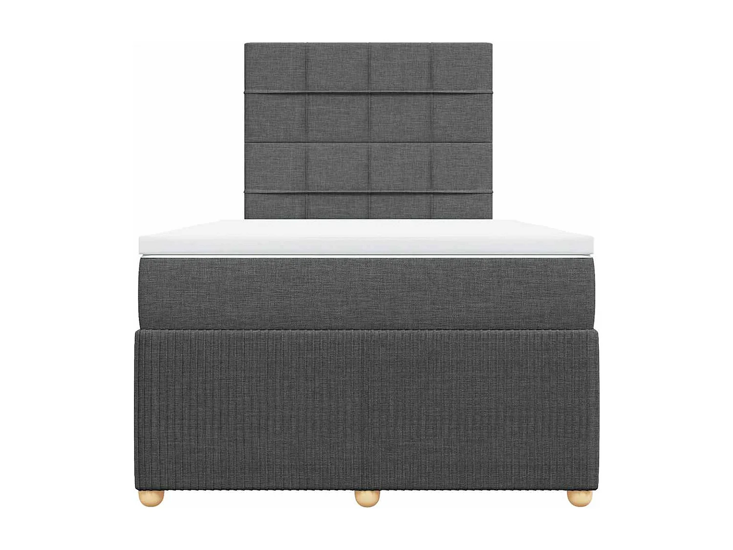 Cama box spring con colchón tela gris oscuro 120x190 cm
