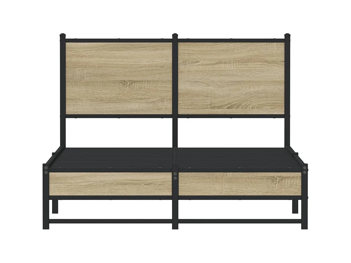 Cadre de lit en métal sans matelas chêne sonoma 120x190 cm