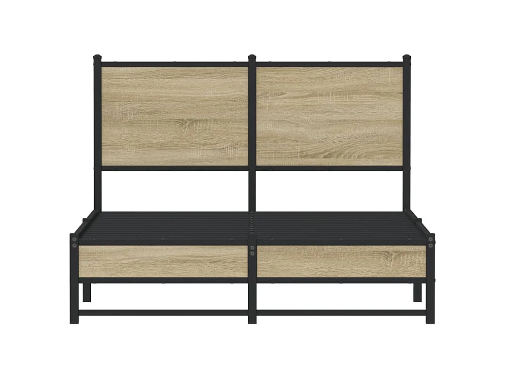 Cadre de lit en métal sans matelas chêne sonoma 120x190 cm