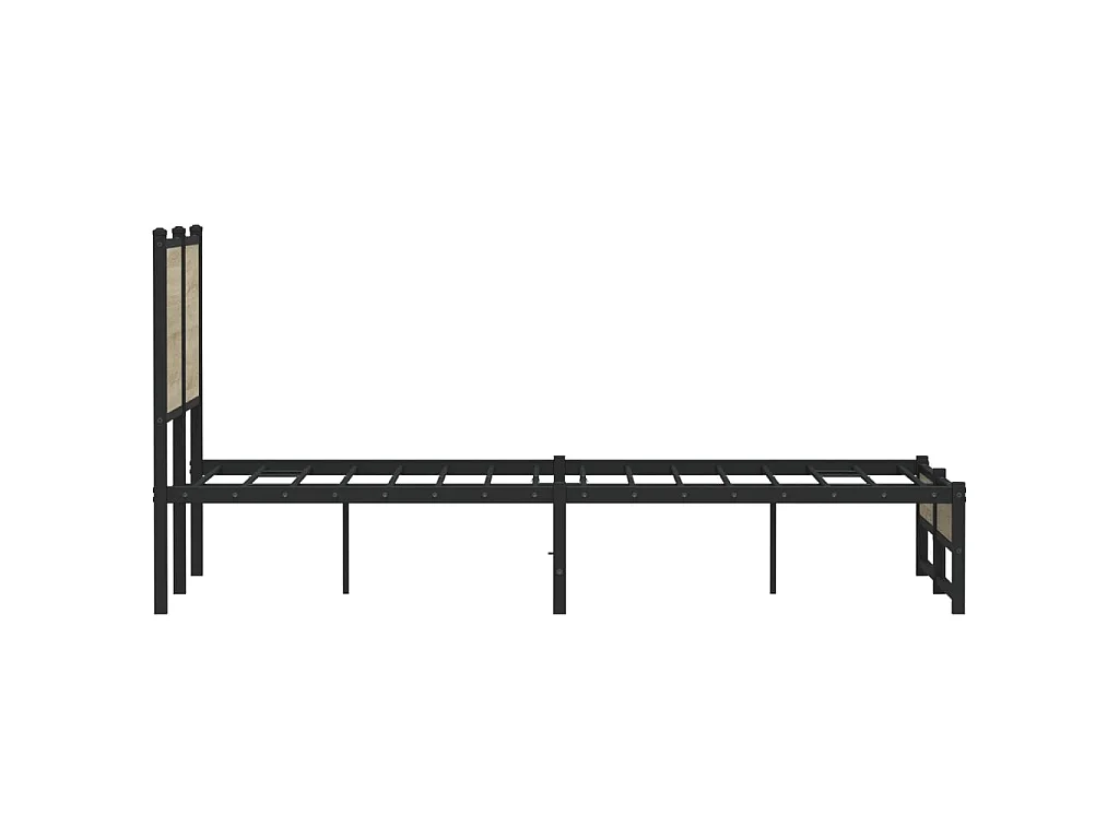 Cadre de lit en métal sans matelas chêne sonoma 120x190 cm