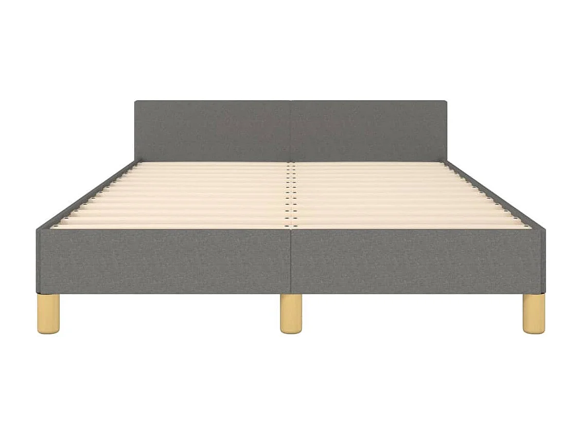 Cadre de lit sans matelas gris foncé 120x200 cm tissu