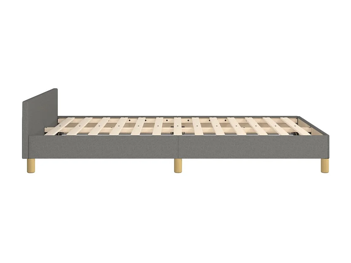 Cadre de lit sans matelas gris foncé 120x200 cm tissu