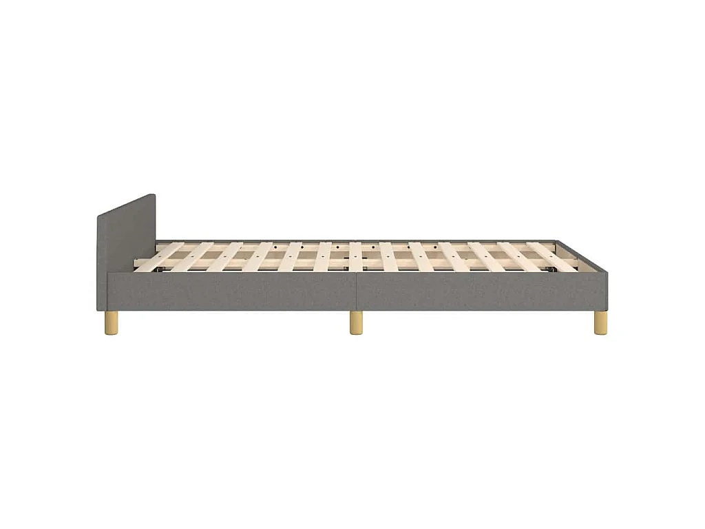 Cadre de lit sans matelas gris foncé 120x200 cm tissu