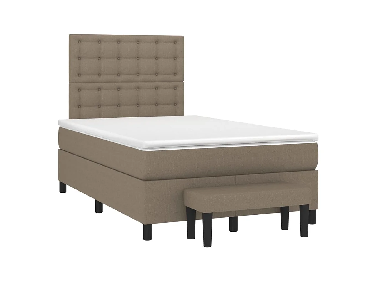 Sommier à lattes de lit avec matelas taupe 120x190 cm tissu
