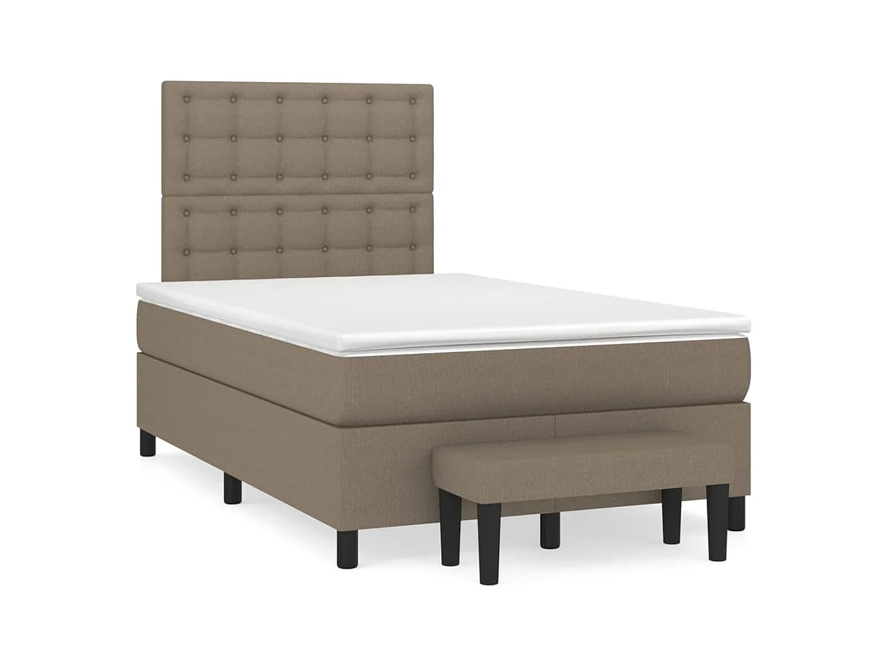 Boxspring met matras stof taupe 120x190 cm