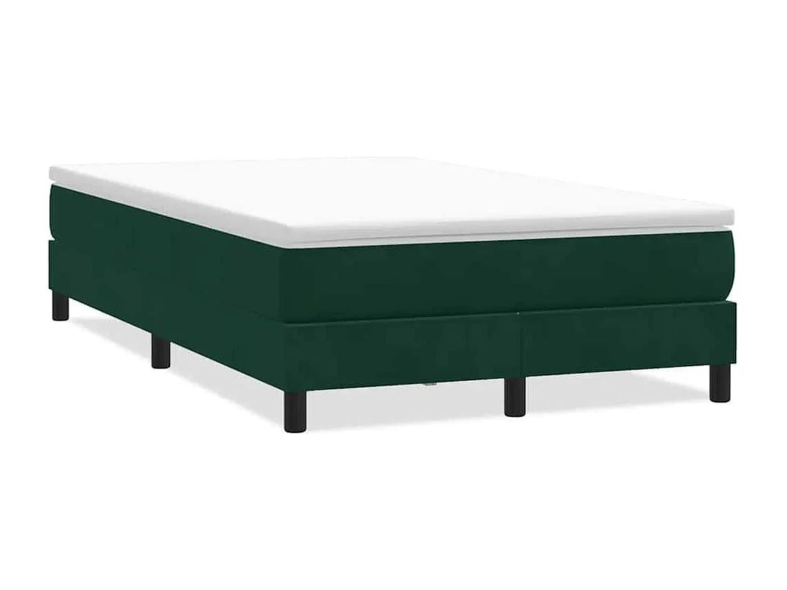 Letto a Molle senza Materasso Verde Scuro 120x220 cm Velluto