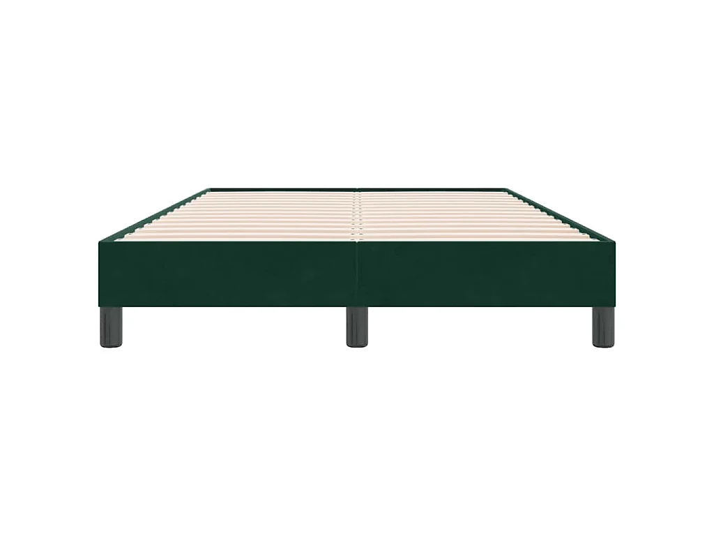 Cama com molas sem colchão 120x220 cm veludo verde-escuro