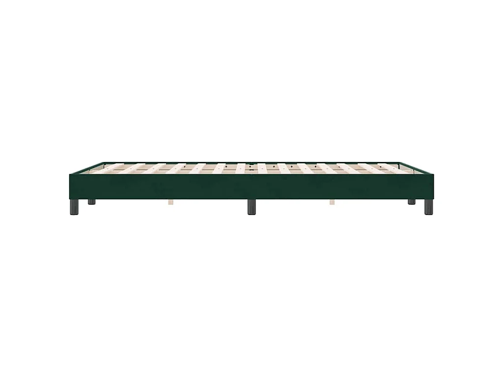 Cama com molas sem colchão 120x220 cm veludo verde-escuro