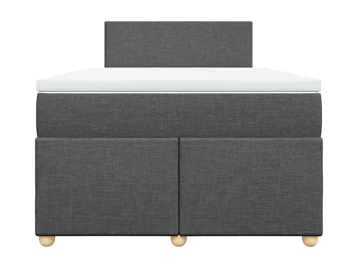 Sommier à lattes de lit avec matelas gris foncé 120x190cm tissu
