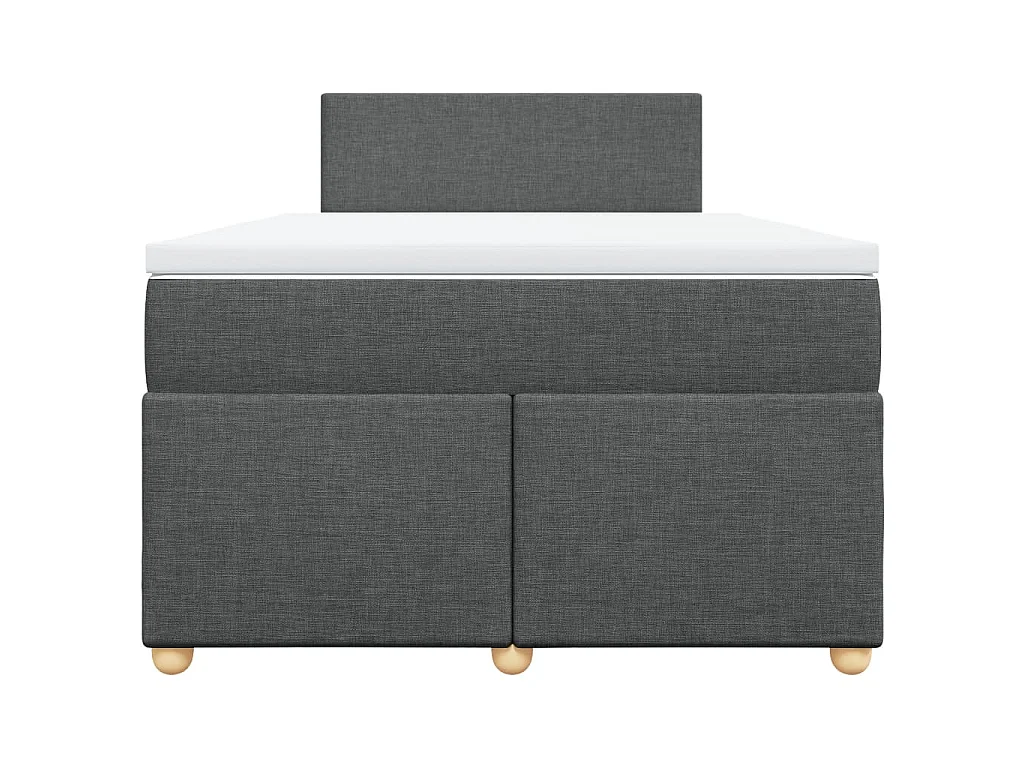 Cama box spring con colchón tela gris oscuro 120x190 cm