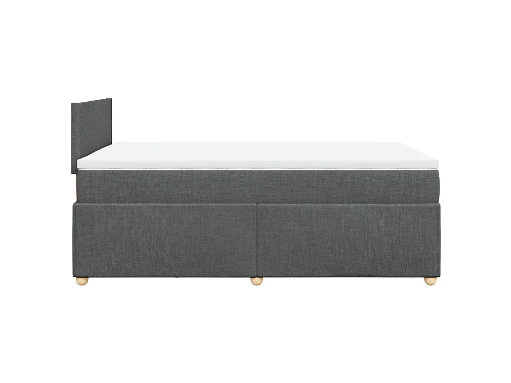 Cama box spring con colchón tela gris oscuro 120x190 cm