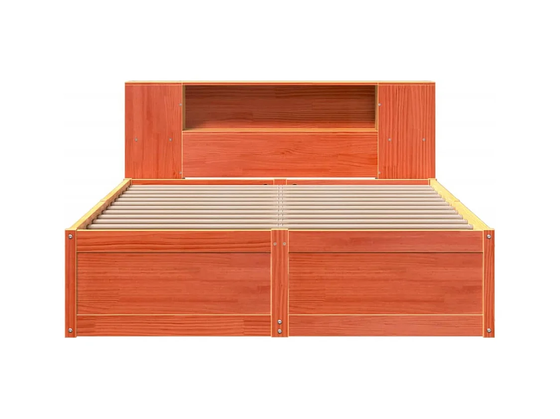 Cadre de lit sans matelas cire marron 120x200cm bois pin massif