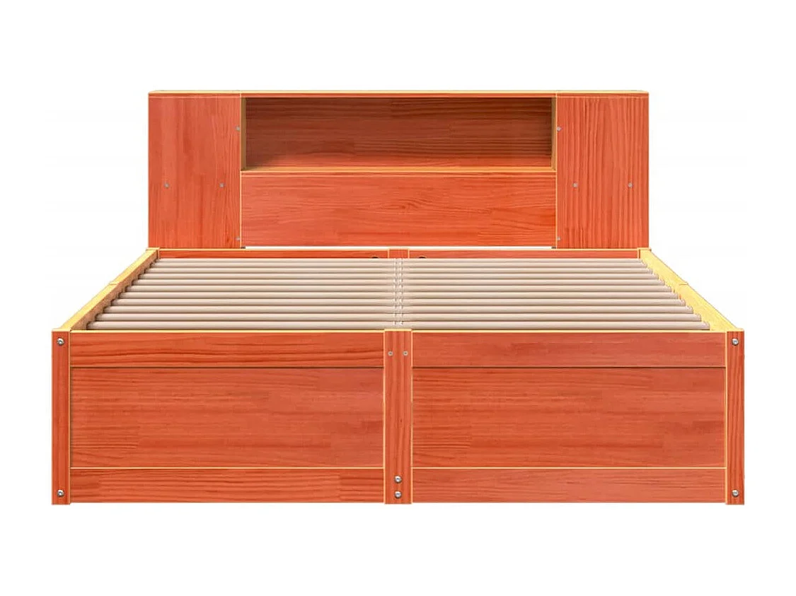 Cama sem colchão 120x200 cm madeira pinho maciça castanho-mel