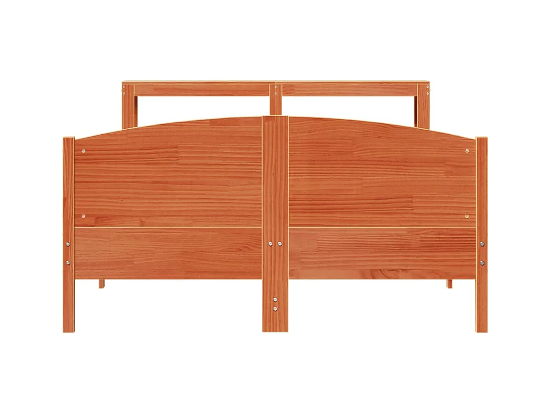 Massivholzbett ohne Matratze Wachsbraun 120x190 cm Kiefernholz