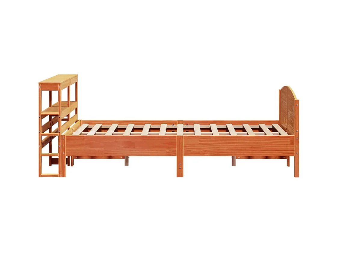 Massivholzbett ohne Matratze Wachsbraun 120x190 cm Kiefernholz