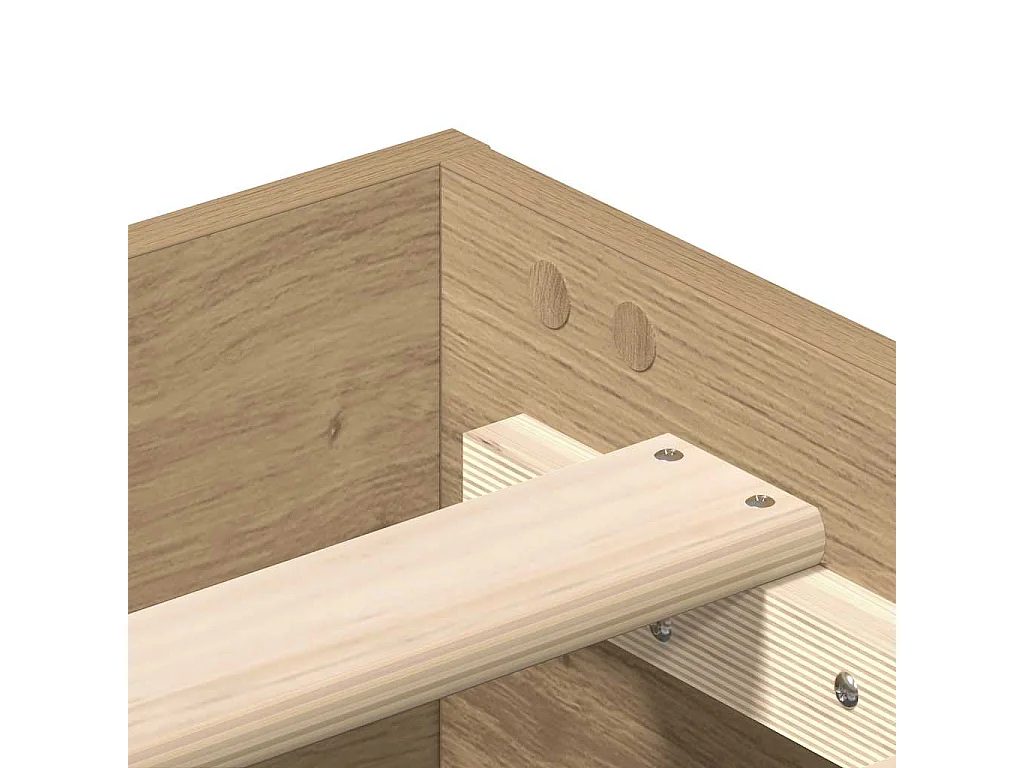 Bedframe zonder matras 120x200 cm spaanplaat artisanaal eiken