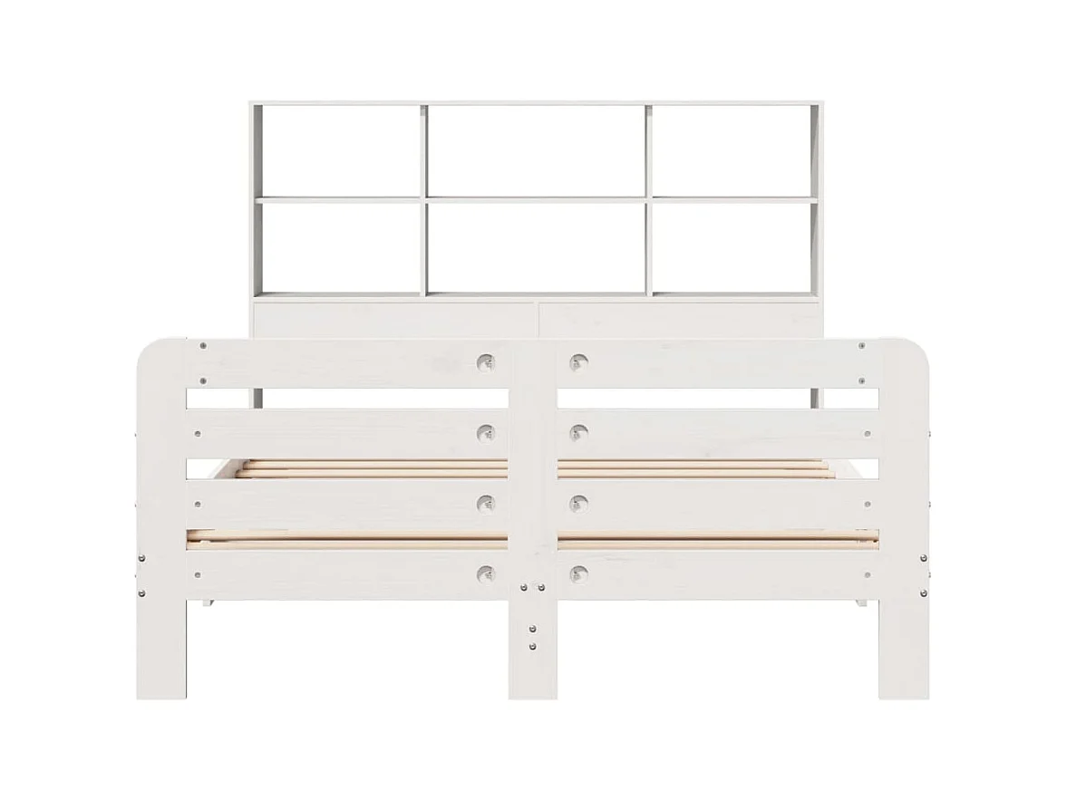 Cadre de lit sans matelas blanc 120x190 cm bois de pin massif