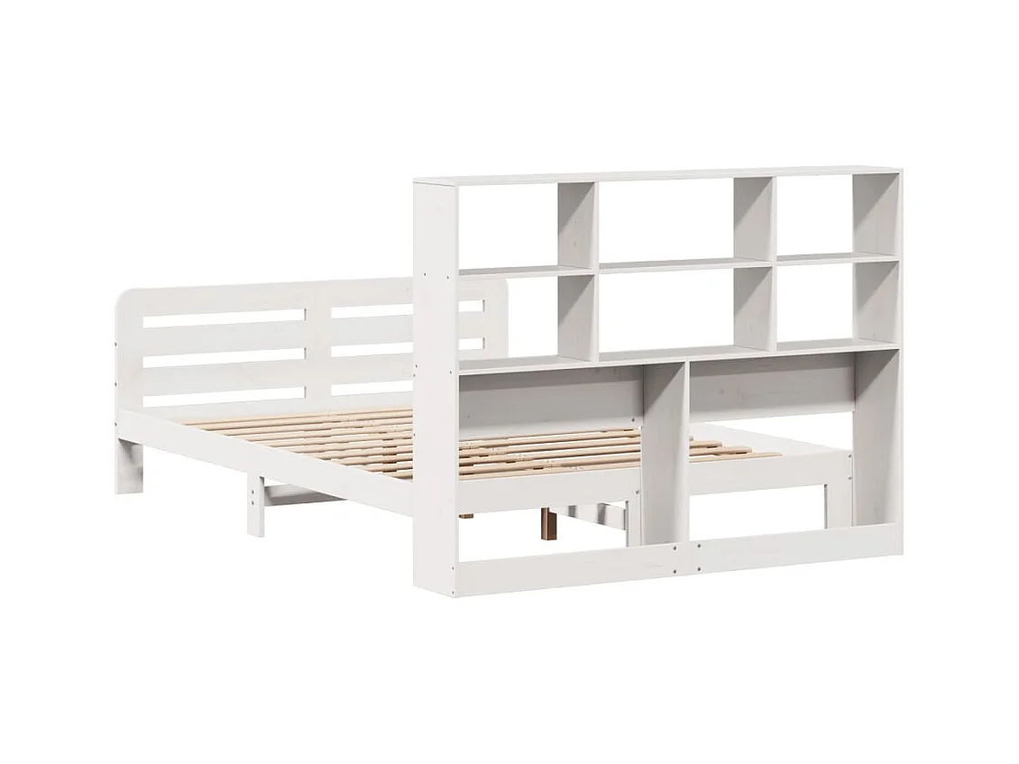 Cadre de lit sans matelas blanc 120x190 cm bois de pin massif