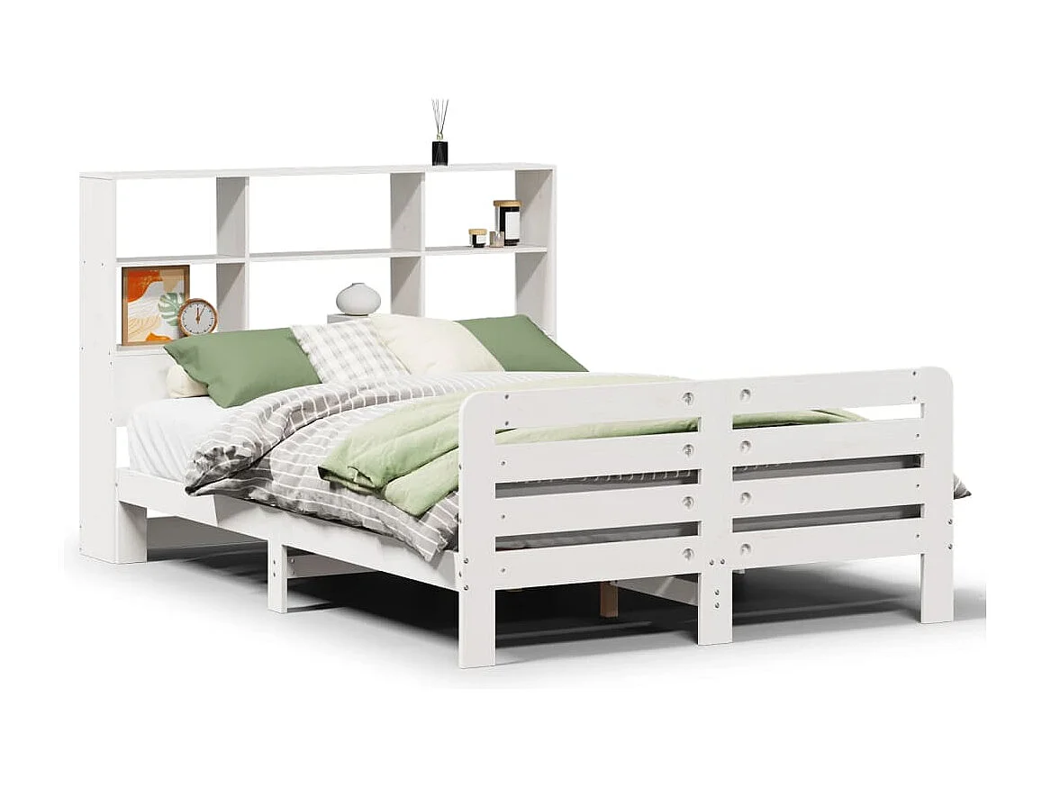 Bedframe zonder matras massief grenenhout wit 120x190 cm