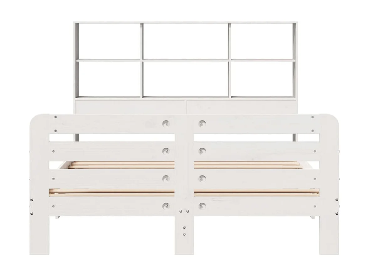 Letto senza Materasso Bianco 120x190 cm Legno Massello di Pino