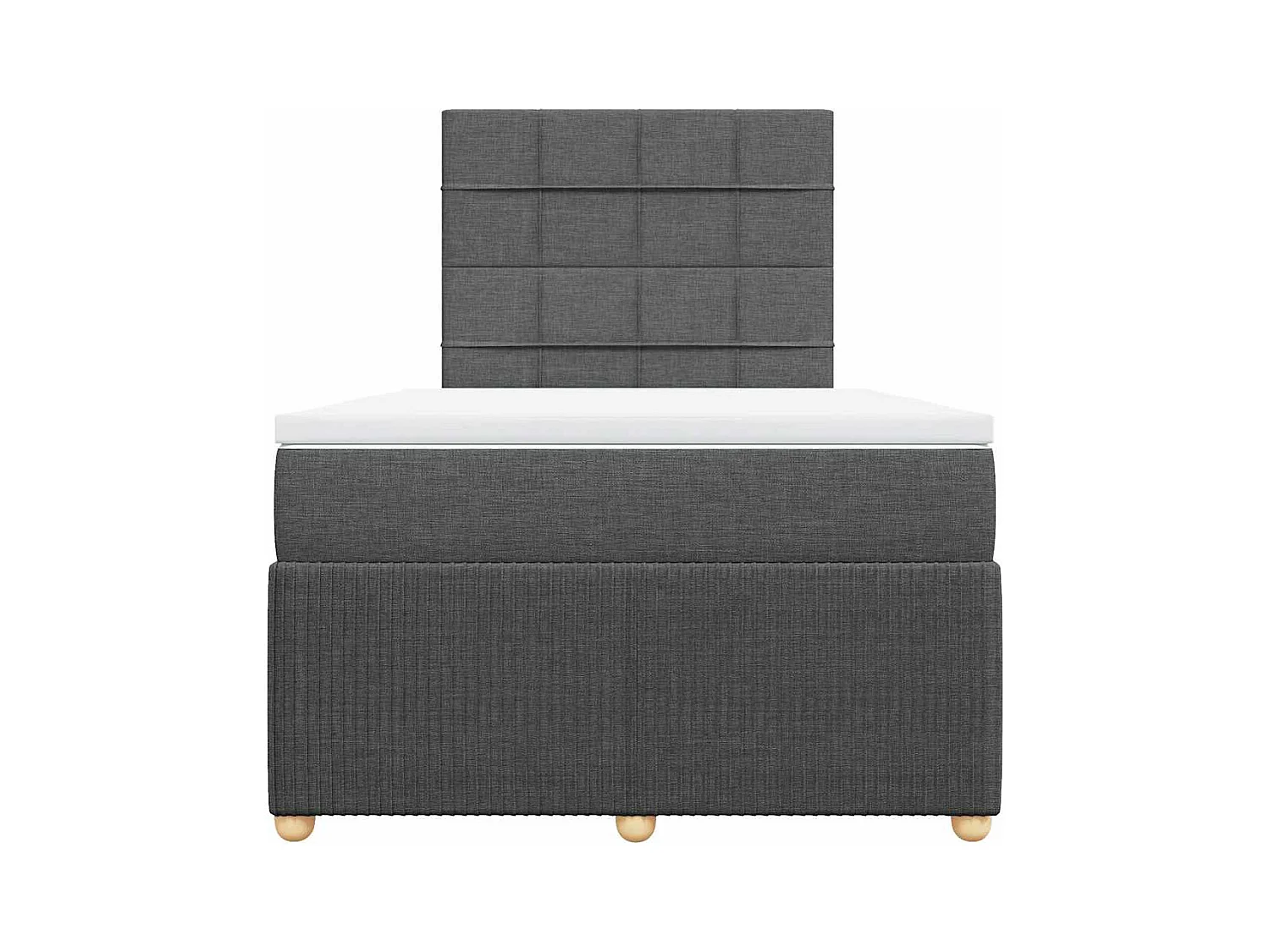 Boxspring met matras stof donkergrijs 120x190 cm