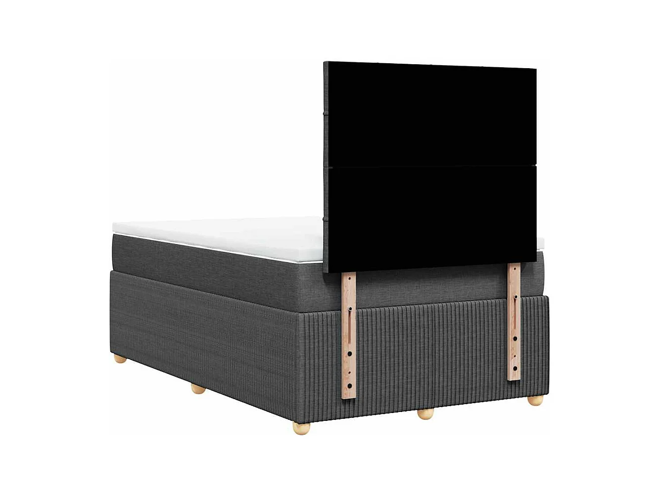 Boxspring met matras stof donkergrijs 120x190 cm