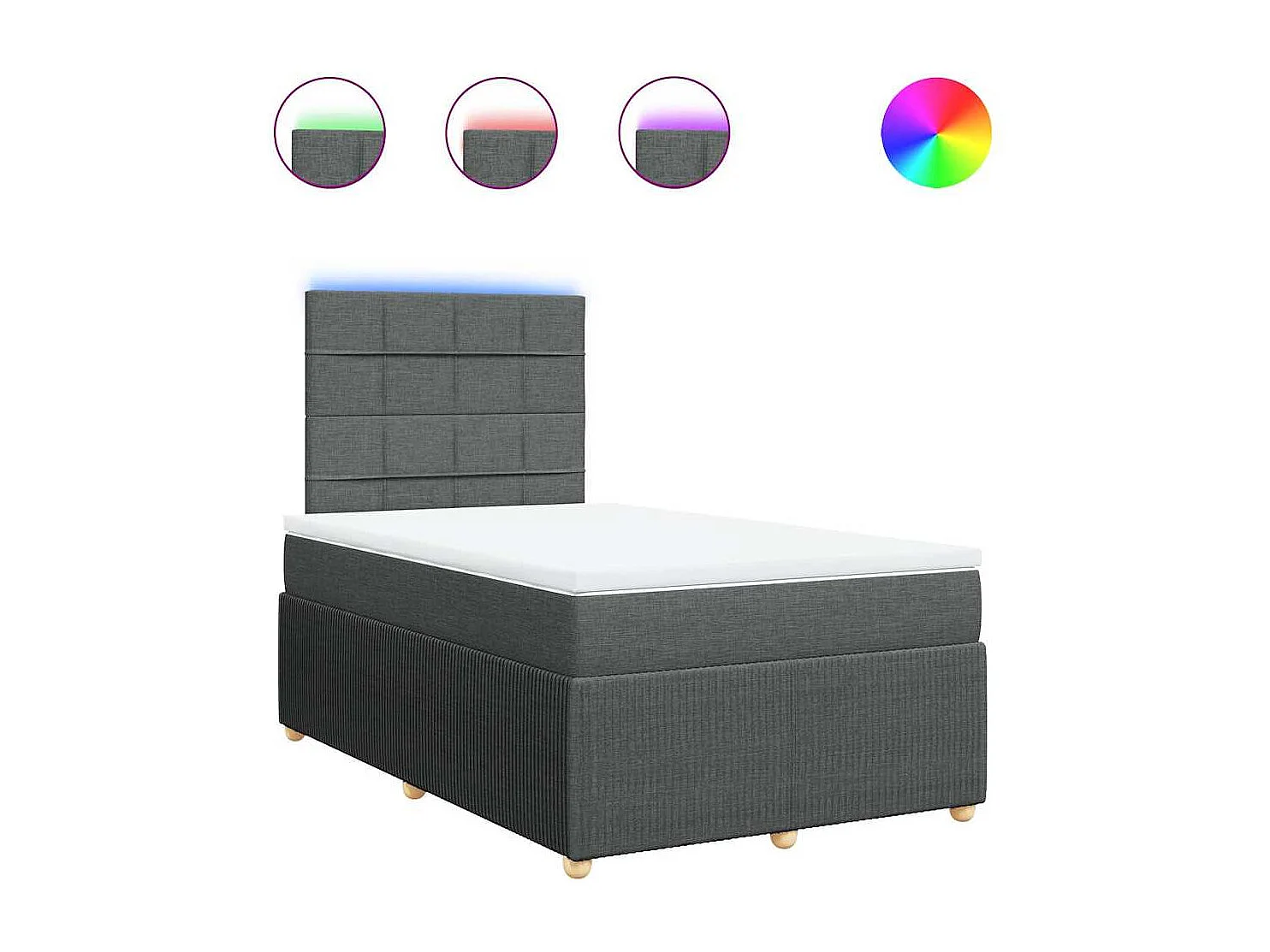 Boxspring met matras stof donkergrijs 120x190 cm