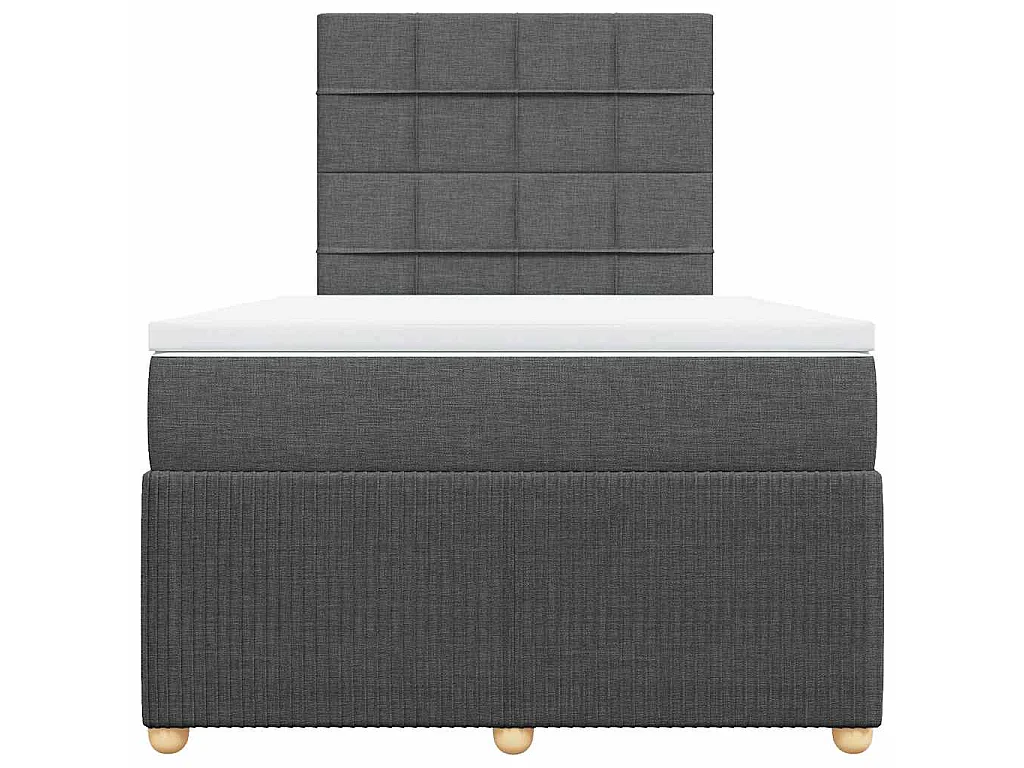 Cama boxspring com colchão 120x190 cm tecido cinzento-escuro