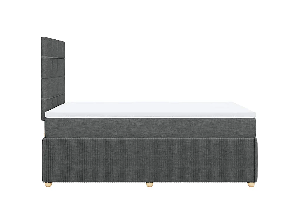 Cama boxspring com colchão 120x190 cm tecido cinzento-escuro