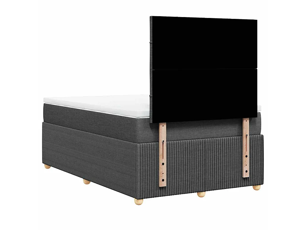 Cama boxspring com colchão 120x190 cm tecido cinzento-escuro
