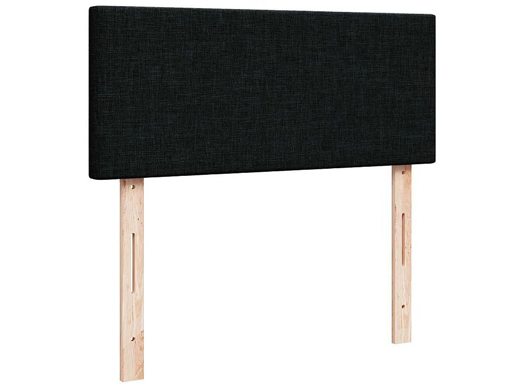 Pouf Letto con Materasso e LED Nero 120x190 cm in Tessuto