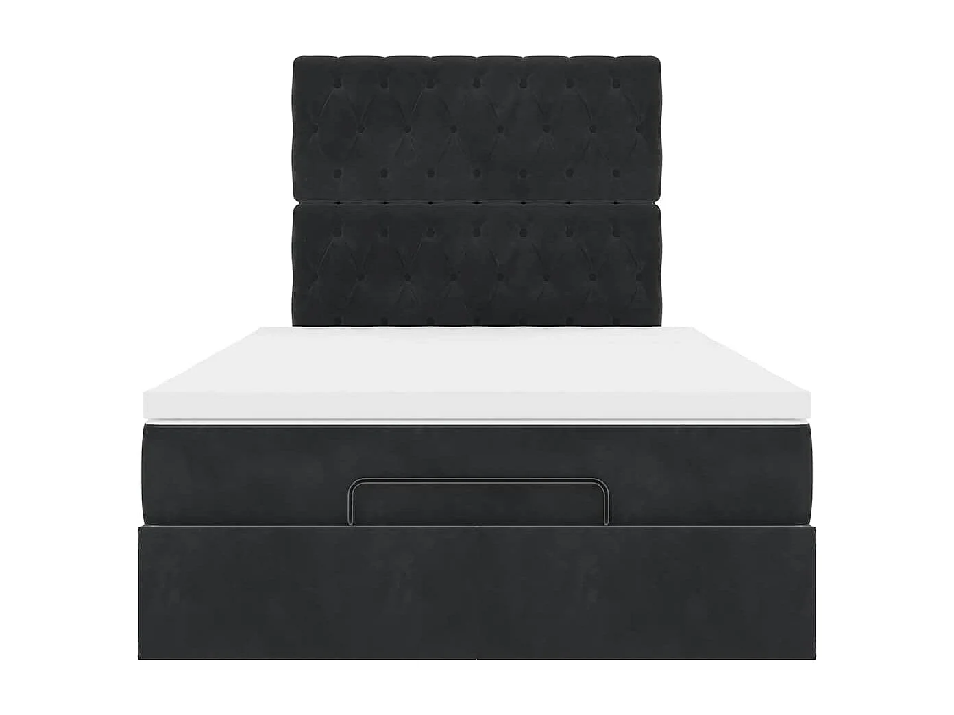 Cadre de lit ottoman avec matelas noir 120x190 cm tissu