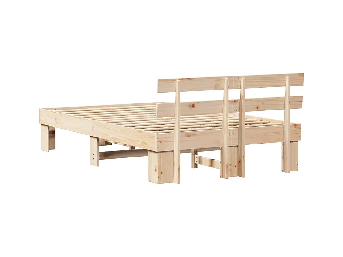 Estructura de cama Marrón 120 x 200 cm Madera maciza de Pino