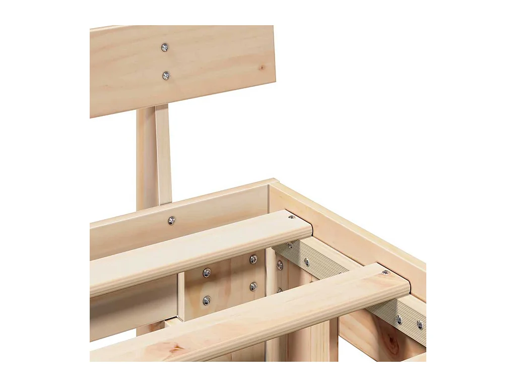 Estructura de cama Marrón 120 x 200 cm Madera maciza de Pino