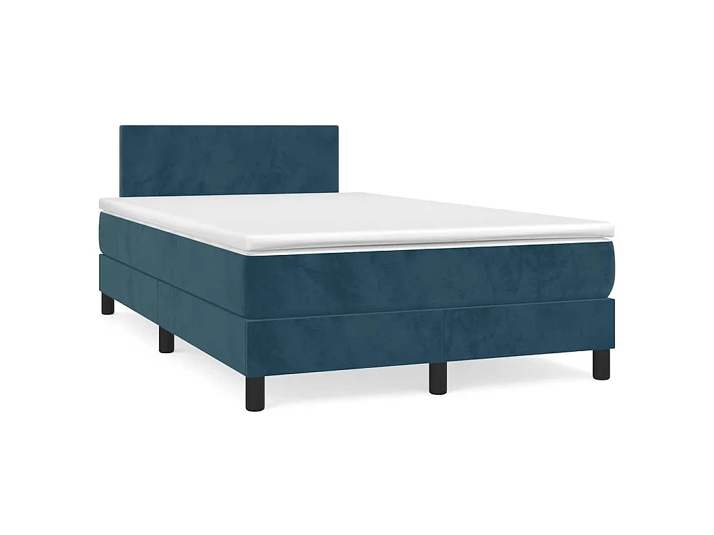 Boxspringbett mit Matratze & LED Dunkelblau 120x190 cm Samt