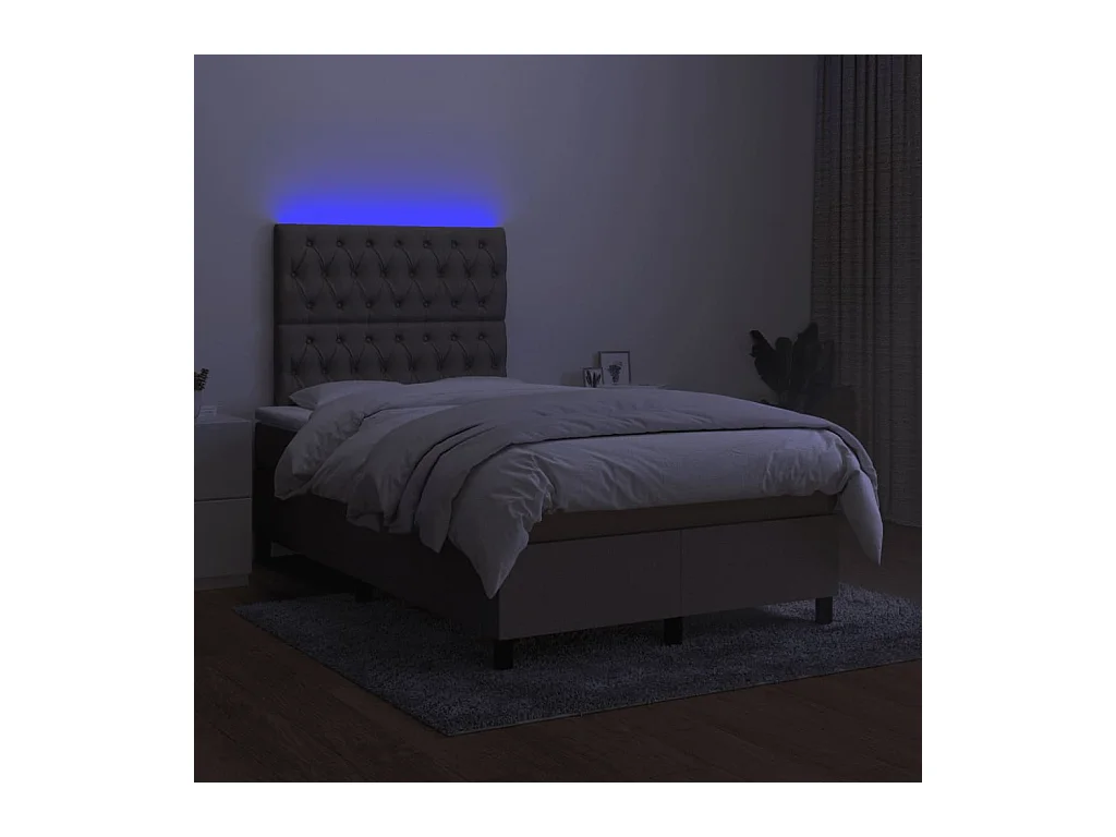 Boxspring met matras en LED stof taupe 120x190 cm