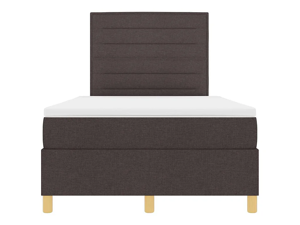 Lit à ressort LED Marron foncé 120 x 190 cm tissu