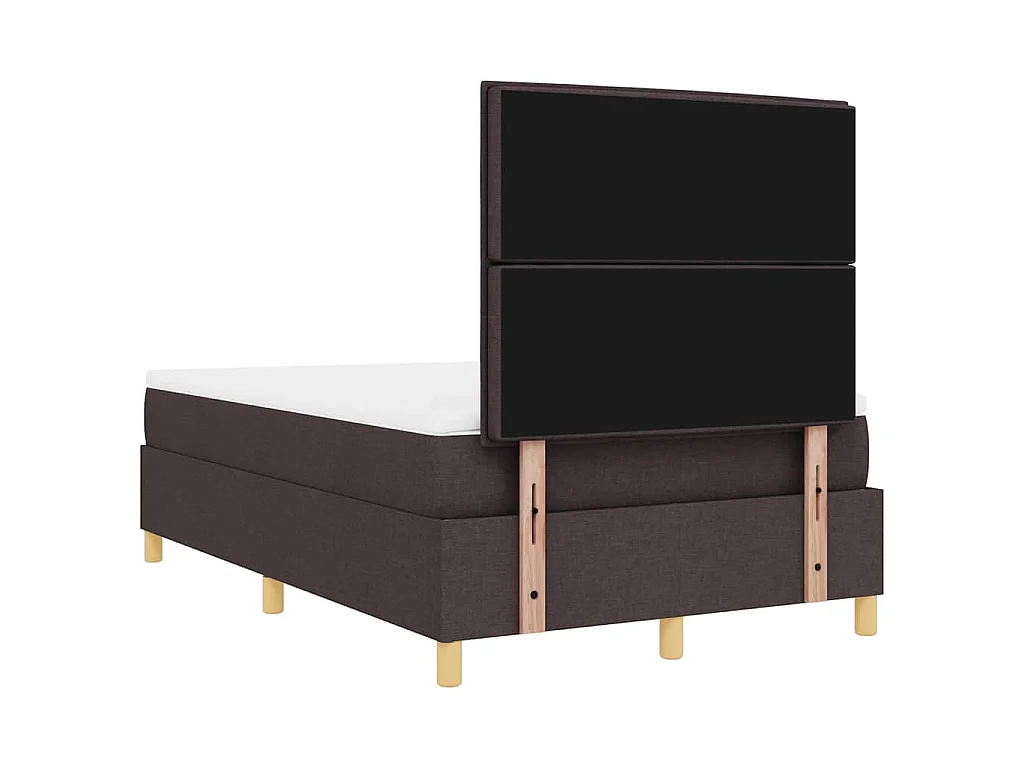 Lit à ressort LED Marron foncé 120 x 190 cm tissu