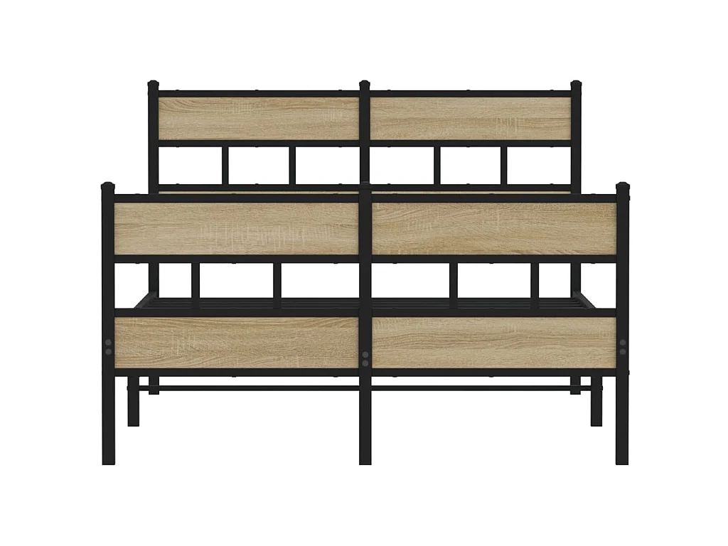Cadre de lit en métal sans matelas chêne sonoma 120x200 cm